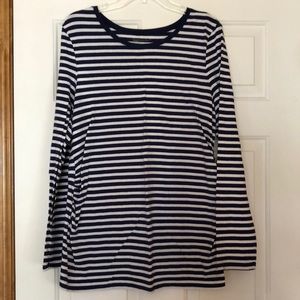 Gap maternity long sleeved shirt, navy/white